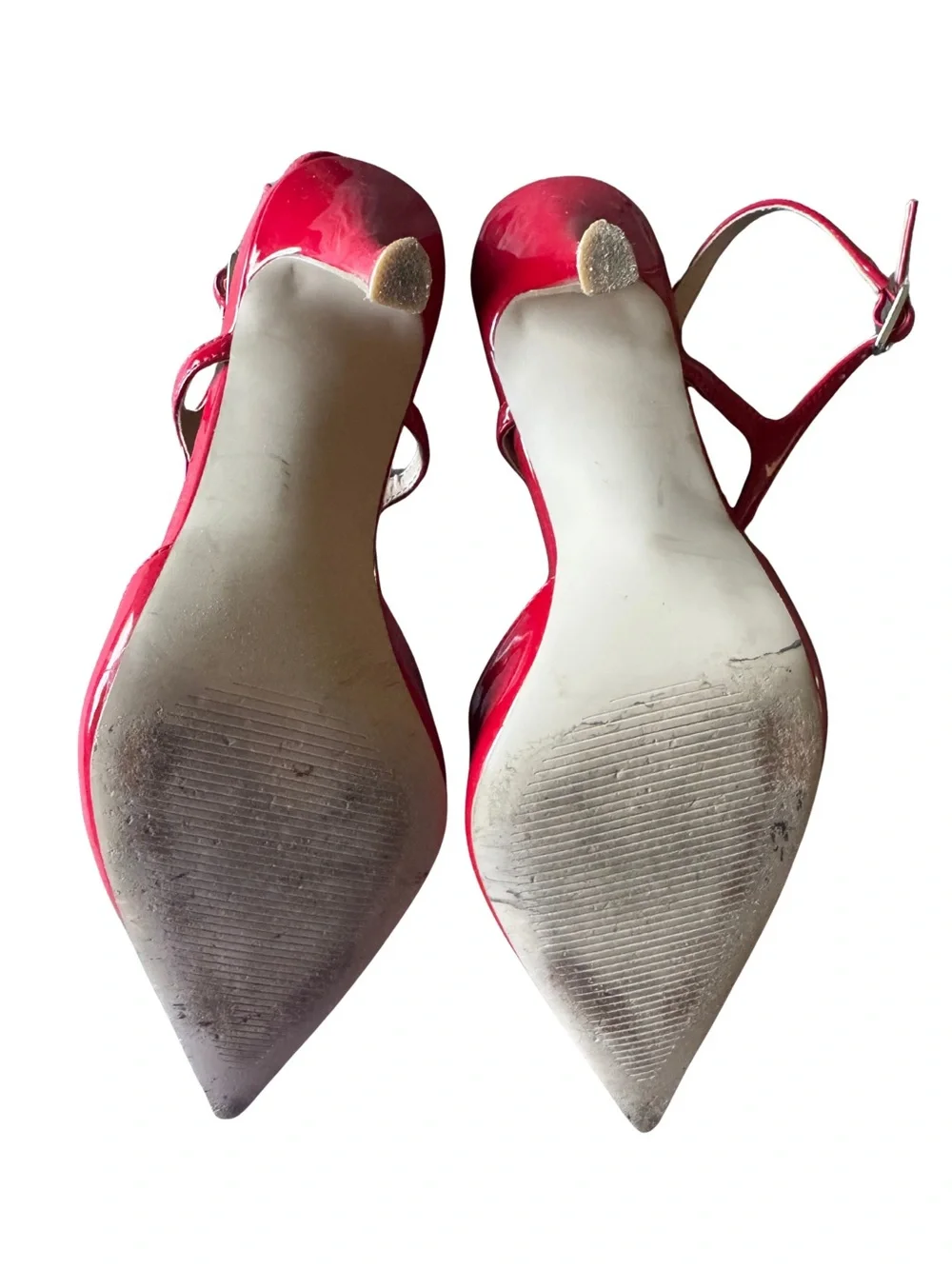 Steve Madden Red Patent Pointed-Toe Slingback Heels